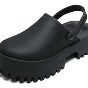 Source Unknown Black Mules with Chunky Sole